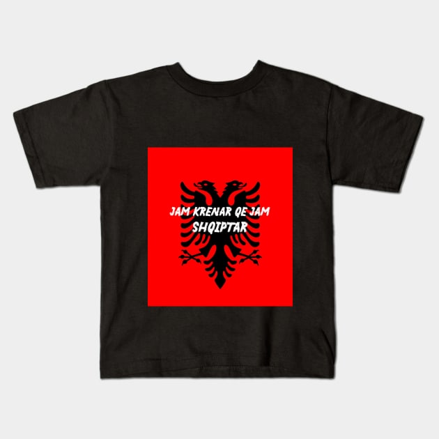 Albanian Eagle Kids T-Shirt by Vannybunny